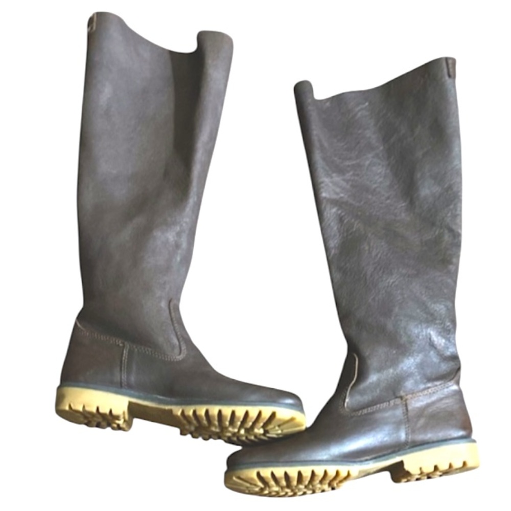 Roots Riding Brown Leather High Boots Size 38 - Picture 3 of 16